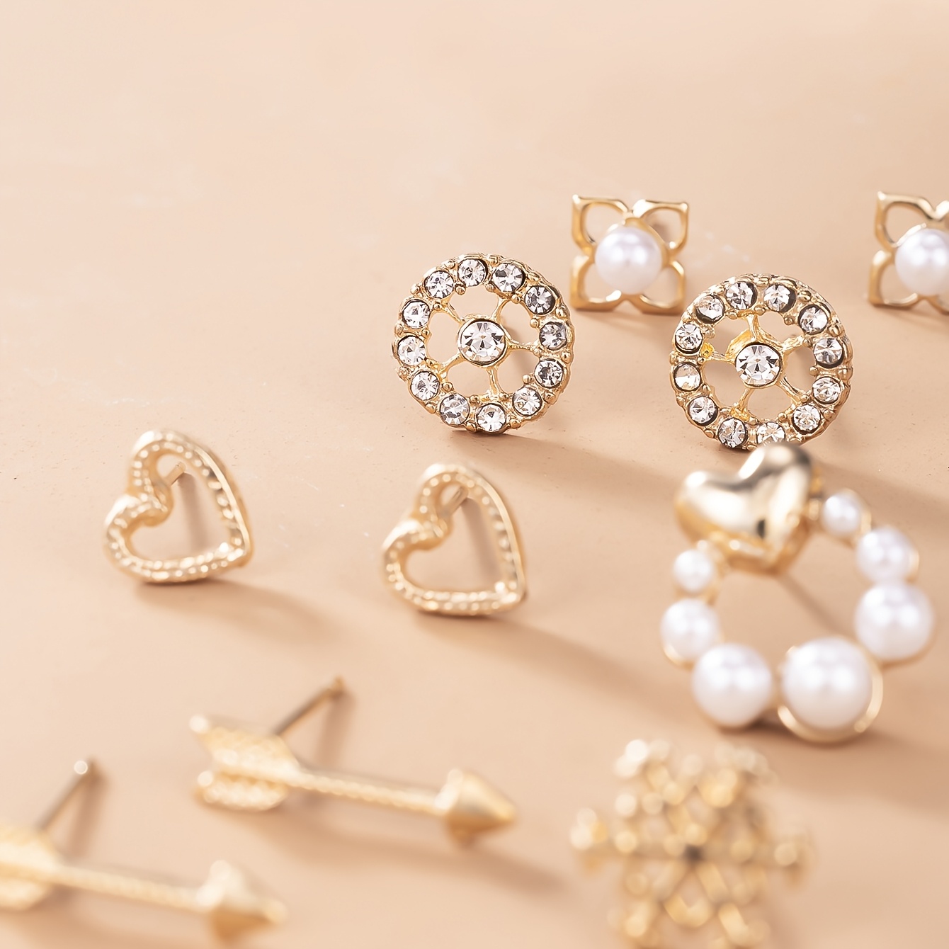 30 Pairs Stylish Stud Earrings Set, Heart & Butterfly Designs